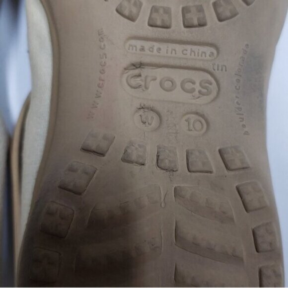 Crocs Slip On Celeste Tan Cream Canvas Size 10 Women's - Picture 9 of 13
